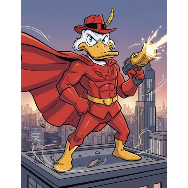 Firefly Gemini Flash create a cartoon image of Howard the Duck Super Hero 283837 Thumbnail
